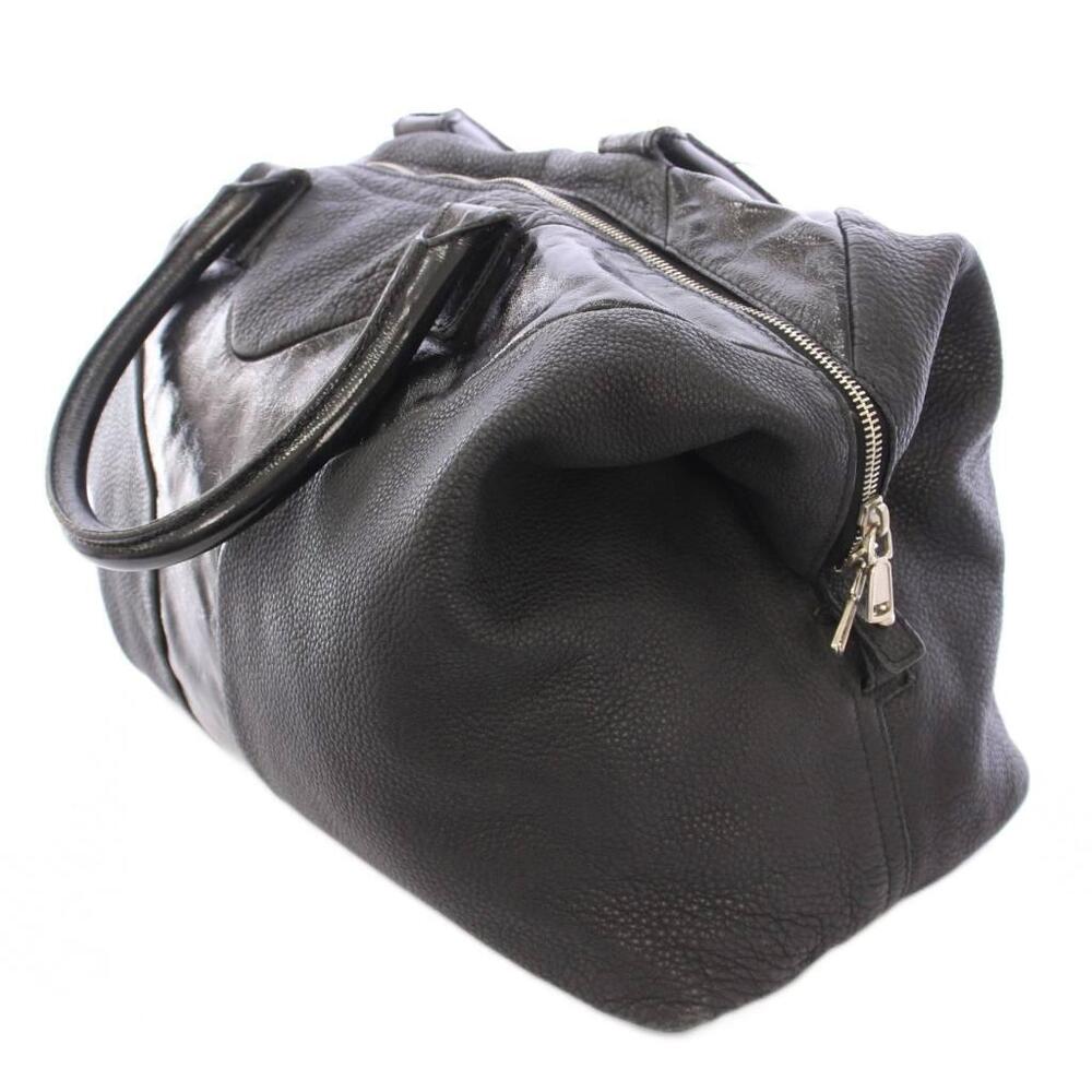 Saint Laurent Yves Rive Gauche Easy Boston Bag Handbag Leather Black